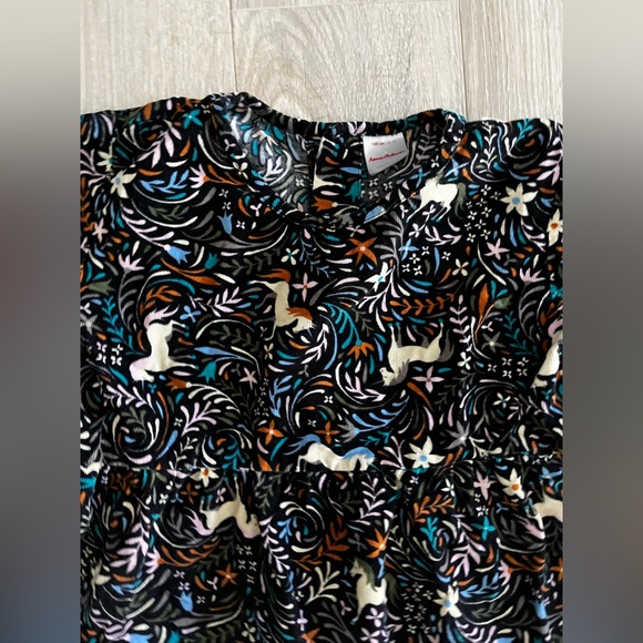 Hanna Andersson Girls Twirl Power Chambray Dress Black Unicorn - Size 12 - Picture 4 of 8